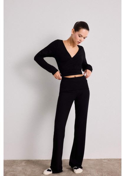 İspanyol Paça Tayt Pantolon-Fall in Love Loungewear G0007AX25WN fiyatları