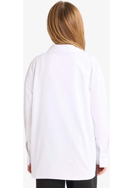 Kız Çocuk 2'li Takım Okul Oxford Uzun Kollu Gömlek Tişört F9954A825AU modelleri