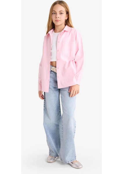 Kız Çocuk 2'li Takım Okul Oxford Uzun Kollu Gömlek Tişört F9954A825AU modelleri