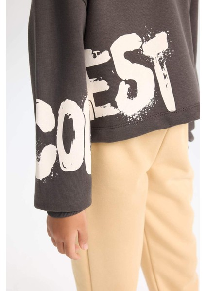 Kız Çocuk Bisiklet Yaka Baskılı Sweatshirt D2882A824WN modelleri