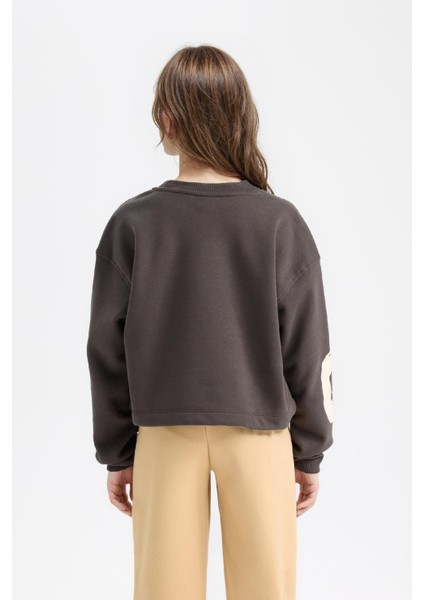 Kız Çocuk Bisiklet Yaka Baskılı Sweatshirt D2882A824WN fırsatları