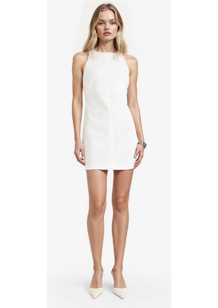 Kare Yaka Kolsuz Mini Elbise F1775AX25WN