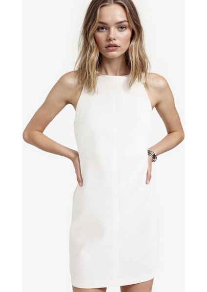 Kare Yaka Kolsuz Mini Elbise F1775AX25WN fırsatları