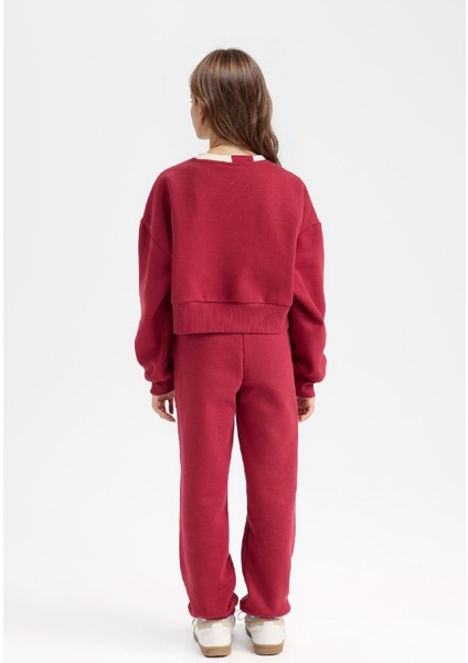 Kız Çocuk 2'li Takım Sweatshirt Beli Lastikli Eşofman Altı D4867A824WN indirimleri
