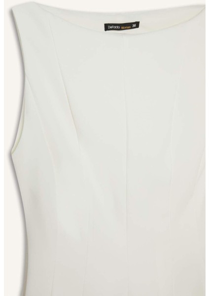 Kayık Yaka Kolsuz Mini Elbise F2692AX25SP