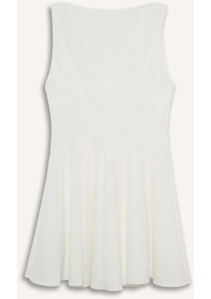 Kayık Yaka Kolsuz Mini Elbise F2692AX25SP