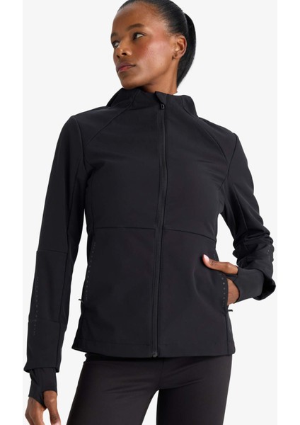 Fit Su İtici Softshell Slim Fit Dar Kesim Kapüşonlu Fermuarlı Cepli Mevsimlik Yağmurluk C4951AX25AU