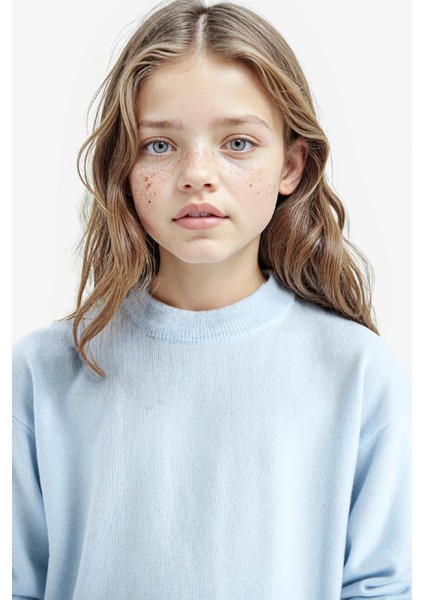 Kız Çocuk Standart Fit Bisiklet Yaka Triko Kazak C6902A825AU fırsatları