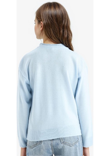 Kız Çocuk Standart Fit Bisiklet Yaka Triko Kazak C6902A825AU