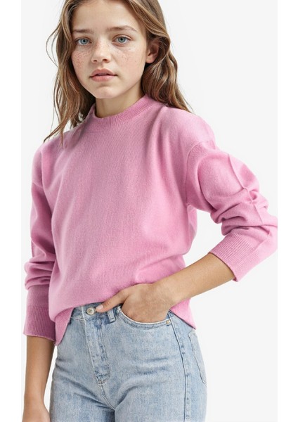 Kız Çocuk Standart Fit Bisiklet Yaka Triko Kazak C6902A825AU