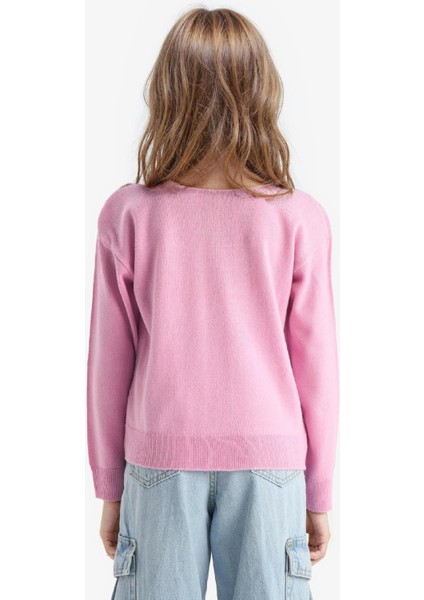 Kız Çocuk Standart Fit Bisiklet Yaka Triko Kazak C6902A825AU fiyatları