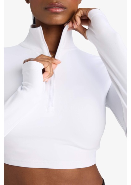 Fit Slim Fit Dar Kesim Fermuarlı Dik Yaka İçi Yumuşak Tüylü Esnek Kumaş Uzun Kollu Tişört indirimleri