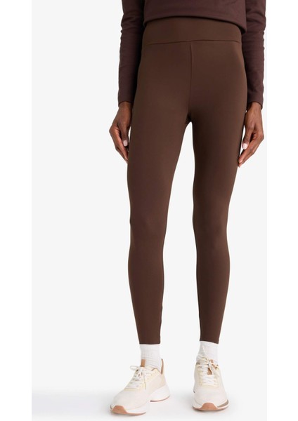 Fit Toparlayıcı Yüksek Bel İçi Yumuşak Tüylü Beli Saran Basic Düz Sporcu Tayt W8206AZ25AU indirimleri