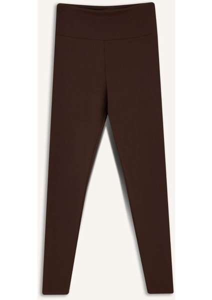 Fit Toparlayıcı Yüksek Bel İçi Yumuşak Tüylü Beli Saran Basic Düz Sporcu Tayt W8206AZ25AU