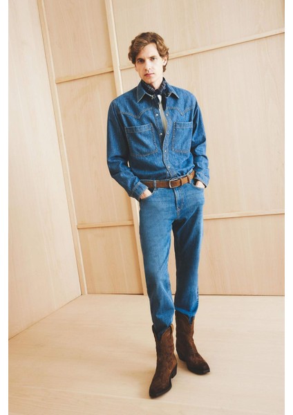 Sergio Regular Fit Normal Kalıp Normal Bel Boru Paça Jean Pantolon A6948AX25SP