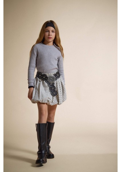 Kız Çocuk Fitted Bisiklet Yaka Triko Kazak E9849A825AU fiyatları