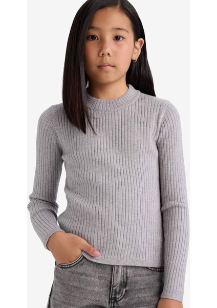 Kız Çocuk Fitted Bisiklet Yaka Triko Kazak E9849A825AU modelleri