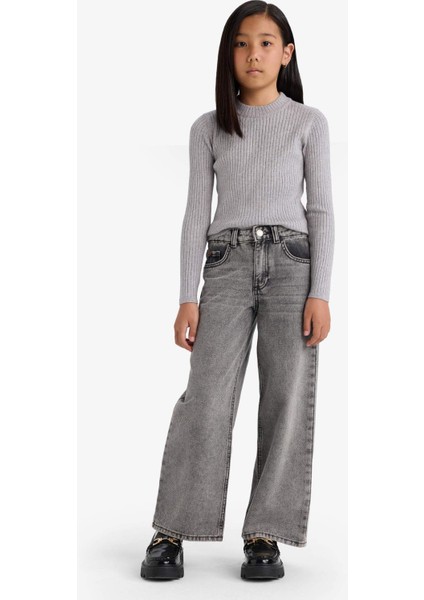 Kız Çocuk Fitted Bisiklet Yaka Triko Kazak E9849A825AU fırsatları