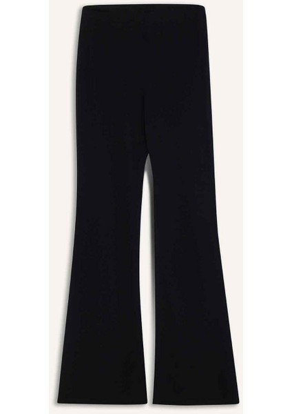 Fit Flare Fit Toparlayıcı Yüksek Bel İspanyol Paça Standart Boy Ribana Sporcu Pantolon F5040AX25WN