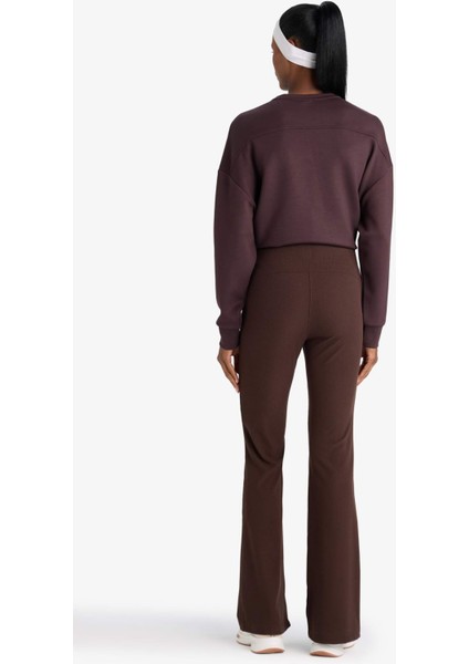 Fit Flare Fit Toparlayıcı Yüksek Bel İspanyol Paça Standart Boy Ribana Sporcu Pantolon F5040AX25WN