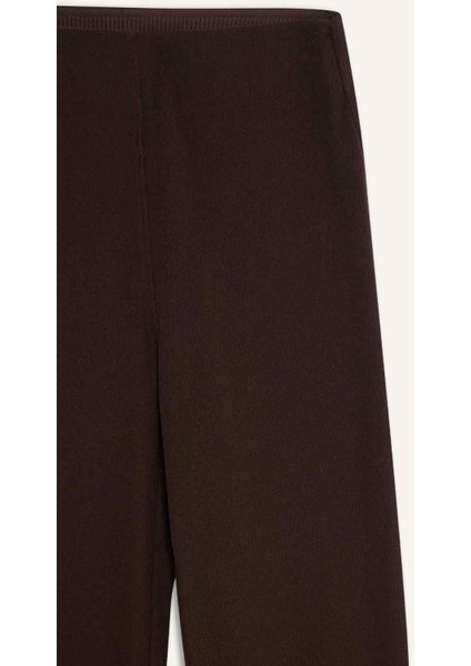 Fit Flare Fit Toparlayıcı Yüksek Bel İspanyol Paça Standart Boy Ribana Sporcu Pantolon F5040AX25WN