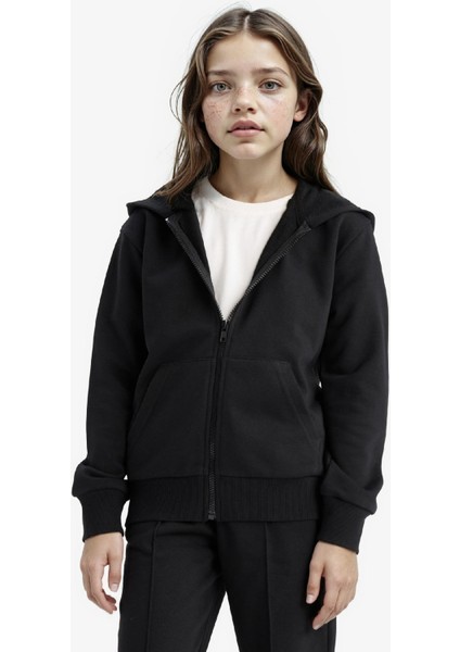 Kız Çocuk Basic Düz Kapüşonlu Okul Fermuarlı Sweatshirt C8110A825AU modelleri