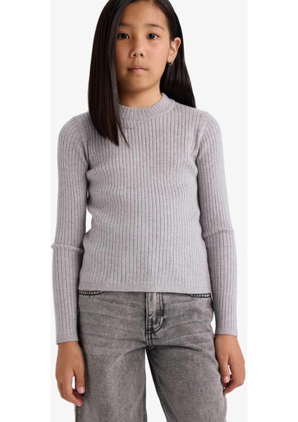 Kız Çocuk Fitted Bisiklet Yaka Triko Kazak E9849A825AU indirimleri