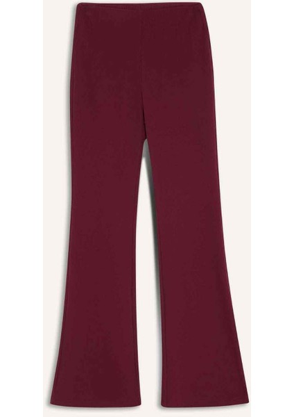 Fit Flare Fit Toparlayıcı Yüksek Bel İspanyol Paça Standart Boy Ribana Sporcu Pantolon F5040AX25WN