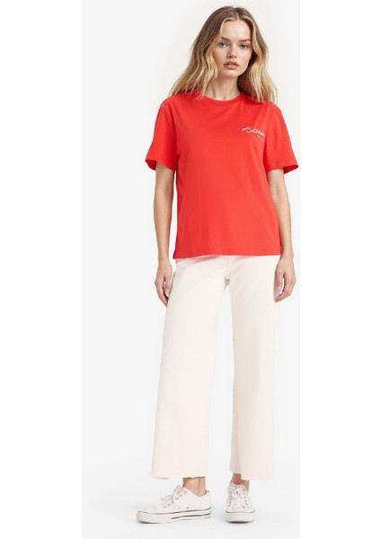 Regular Fit Bisiklet Yaka Atatürk Baskılı Kısa Kollu Tişört F6033AX25SM fiyatları