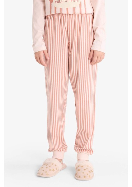 Kız Çocuk Pijama Takımı Baskılı Uzun Kollu Üst Çizgili Uzun Alt F6233A825WN modelleri
