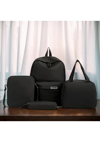 4pcs Sırt Çantası Seti Birincil Öğrenciler Sırt Çantası Büyük Kapasiteli Düz Renkli Öğle Yemeği Çantası Su Geçirmez Moda Çapraz Kanatlı Çanta Kızlar Için Kızlar: Mor (Yurt Dışından)