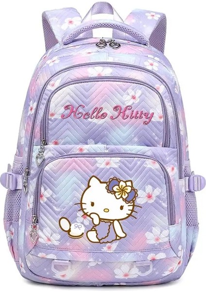 Sevimli Hello Kitty Erkek Kızlar Okul Okul Sırt Çantası Gençlik Gençler Için Kawaii Öğrenci Çocuk Rucksack Dizüstü Bilgisayar Kitapları Bag Mochila Renk: Mor (Yurt Dışından)