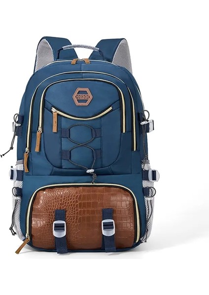 Büyük Kapasiteli Açık Seyahat Sırt Çantası, Ayakkabı Bölmesi ile Erkek Yürüyüş Sırt Çantası, Dizüstü Bilgisayar Bölmeli Geniş Seyahat Çantası: Mavi (Yurt Dışından)