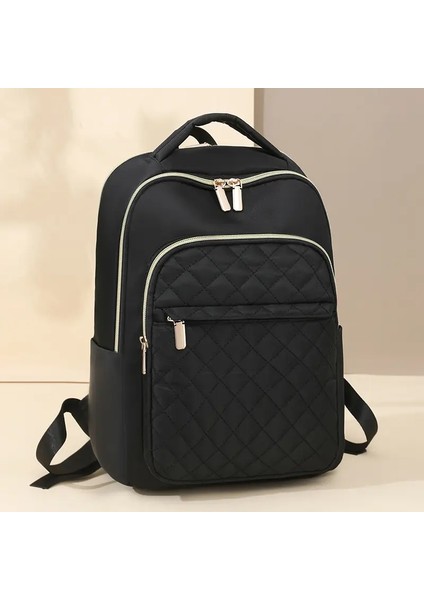 Bayanlar Dizüstü Bilgisayar Sırt Çantası, Iş Büyük Kapasiteli Omuz Çantası, Kolej Öğrenci Eğlence Seyahat Çantası, Saf Renk Basit Ekose Pattecolor: Haki (Yurt Dışından)