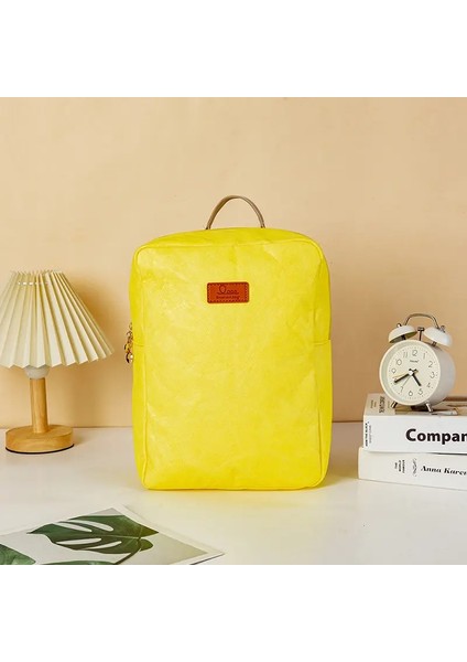 Su Yıkanmış Dupont Kağıt Sırt Çantası Erkekler ve Kadınlar Için Iş Gezisi Tuvalet Depolama Çantası Ultra Hafif Genç Öğrenci Schoolbagcolor: Sarı (Yurt Dışından)