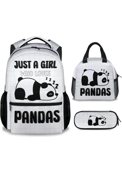 Kızlar Için Panda Sırt Çantaları, Okul Için 16 Inç Sevimli Baskı Sırt Çantası, Seyahat Okulu Çantası Için Beyaz Hafif Kitap Çantası Renk: Panda1-3 (Yurt Dışından)