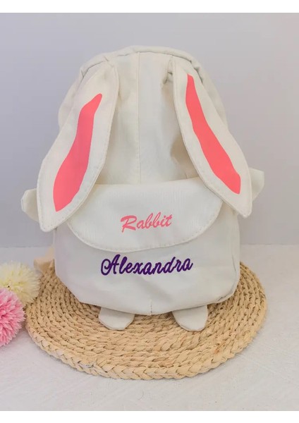 Özel Adı Çocuk Tavşan Sırt Çantası - Erkekler Için Sevimli Işlemeli Tavşan Çanta, Kişiselleştirilmiş Çocuk Okulu Çantası Hediye Renk: Özel Isim (Yurt Dışından)