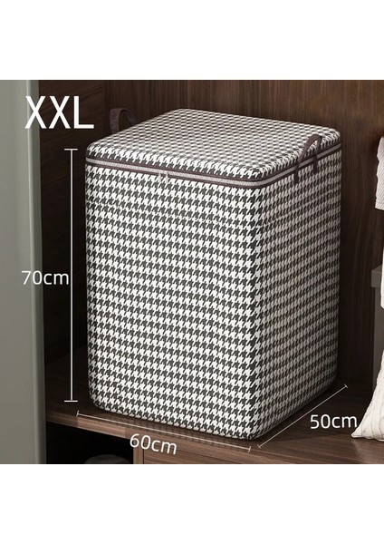 Büyük Kapasiteli Toz Geçirmez Depolama Torbası Kalınlaştırılmış Tavuklu Baskı Fermuarlı Organizatör Gardırop Battaniye Kutusu Kap Rengi: 1pc XXL-210L (Yurt Dışından)