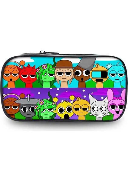 Incredibox Schoolbag Sprunki Sırt Çantası Çift Katmanlı Sprunki Sırt Çantası Öğrenci ve Çocuklar Mochila Pencial Bag Sprunki Backpackcolor: 21X10CM (Yurt Dışından)