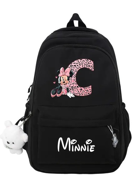 Minnie Siyah Sırt Çantası Öğrenci Mektup Kitap Çanta Kız Dizüstü Bilgisayar Çantası Teenage Seyahat Çantası Rucksack Unisex College Bilgisayar Çantası Renk: 003 (Yurt Dışından)