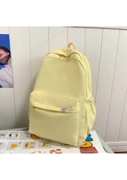 Yeni Su Geçirmez Naylon Kadın Sırt Çantası Kadın Seyahat Çantası Sırt Çantaları Genç Kızlar Için Okul Çantası Düz Renkli Kitap Çantası Mochila Kitap Çantası Renk: Sarı Yok Kolye (Yurt Dışından)