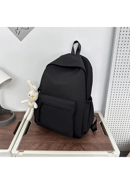 Yeni Düz Renkli Kadın Su Geçirmez Naylon Sırt Çantası Genç Kız Omuz Seyahat Çantası Okulu Sırt Çantası Için Basit Okul Çantası: Bej (Yurt Dışından)