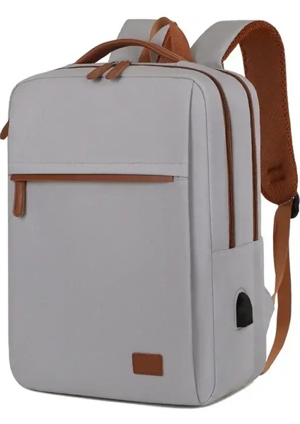 Moda 15.6 Inç Dizüstü Bilgisayar Sırt Çantası Klasik Erkekler Sırt Çantası Kadınlar Büyük Kapasiteli Seyahat Dizüstü Bilgisayar Sırt Çantaları Öğrenci Okul Çantası Renk: Gri (Yurt Dışından)
