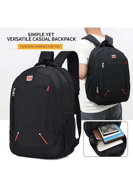 Yeni Stil Sırt Çantası Erkekler Büyük Kapasiteli Gündelik Sırt Çantası Çok Fonksiyonlu Iş Gezisi Bilgisayar Çantası Ortaokul Bagcolor: Siyah/boyut: 15 Inç (Yurt Dışından)