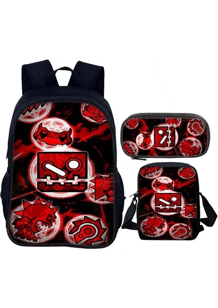 Omuz Çantası Kalem Çantaları ile Yeni Kızgın Geometri Çizgi Çocuk Okulu Sırt Çantası Erkek Kızlar Için Okul Çantaları En Iyi Hediye Rengi: 3 (Yurt Dışından)