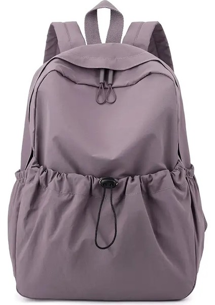Moda ve Ferah Naylon Sırt Çantası, Seyahat ve Okul Için Büyük Kapasiteye Sahip Yeni Tasarım Çift Omuz Çantası Rengi: Mor (Yurt Dışından)