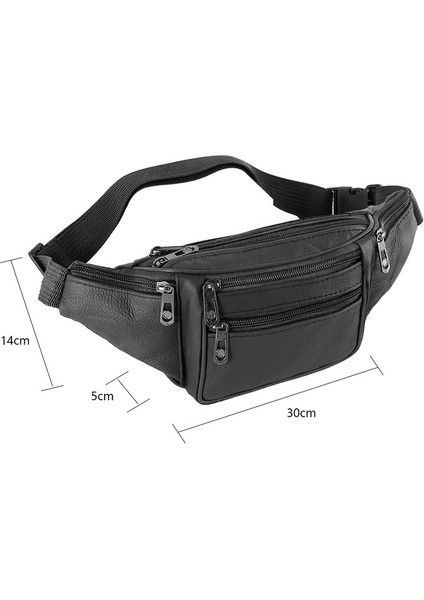 Deri Omuz Çantası Erkekler Küçük Çapraz Backpack Omuz Çantası Iş Habercisi Çantası Büyük Kapasiteli Deri Göğüs Çantası Gündüzlü Renk: Siyah A (Yurt Dışından)