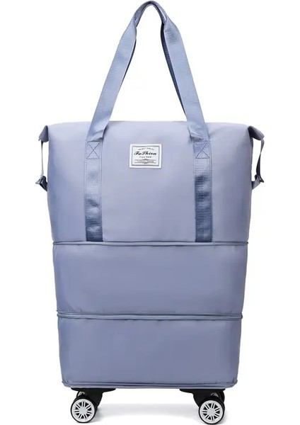 Oxford Bezi Büyük Kapasite Seyahat Çantası Kuru Islak Ayırma Depolama Iş Seyahat Bagaj Çantası Çıkarılabilir Evrensel Tekerlek Tolor: Mavi (Yurt Dışından)