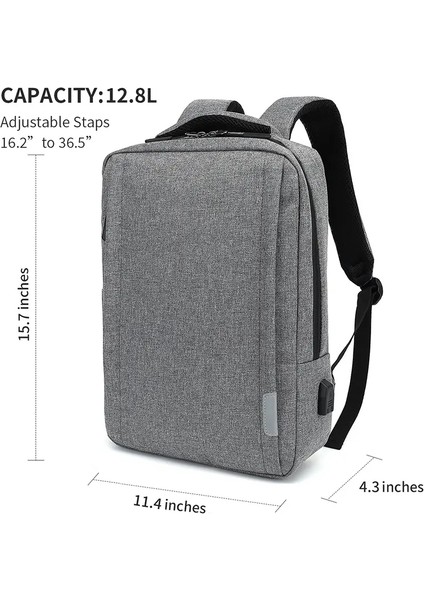Kadınlar Erkek Oxford Business Sırt Çantası 16 Inç Dizüstü Bilgisayar Çantası Öğrencilerin Okul Kitapları Çantalar Su Geçirmez USB Şarj Seyahat Sırt Çantaları Renk: Açık Gri (Yurt Dışından)
