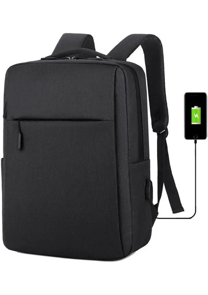 Büyük Kapasiteli Sırt Çantası Erkek Banliyö Iş Seyahat Sırt Çantası Eğlence Çantası USB Şarj Portcolor ile Tablet Tablet Çanta: Siyah/boyut: 30X41CM (Yurt Dışından)